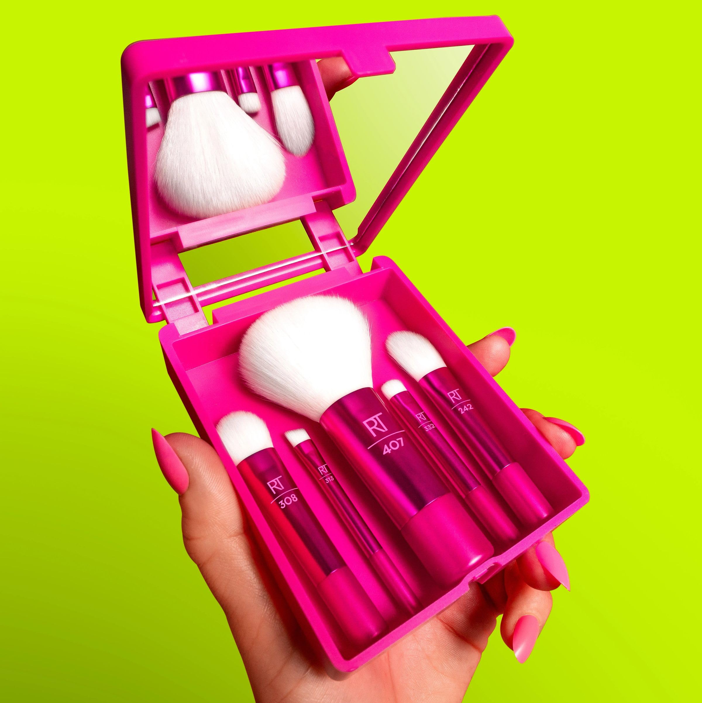 メイク道具・化粧小物 New makeup brush Real Techniques Vivid Escape Glow-To-Go Travel Makeup Brush 6